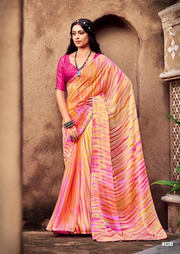 Kashvi Nandani Fancy Wear Chiffon Designer  Print Saree Collection